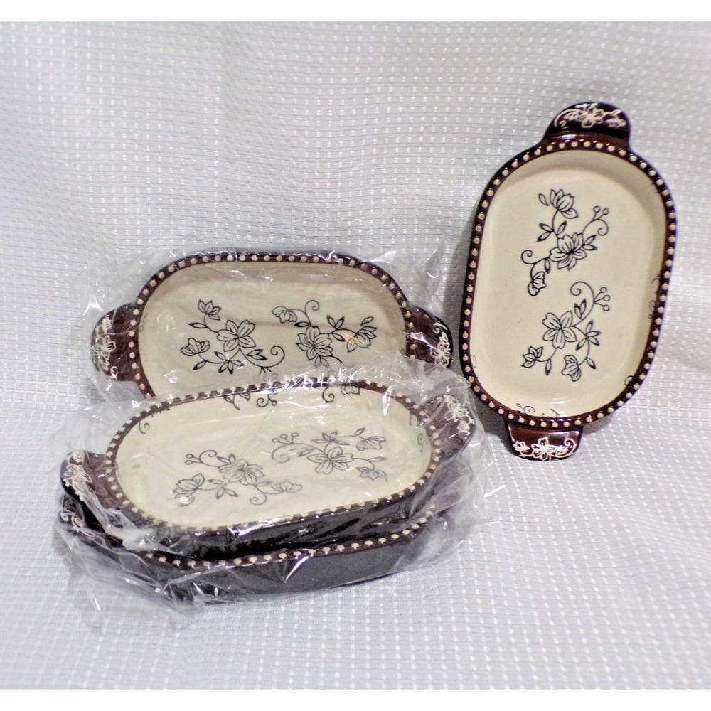 Temptations by tara Floral Lace KFI-XNG-936844 Ramekin Dish w/Lids Set of 4 NEW